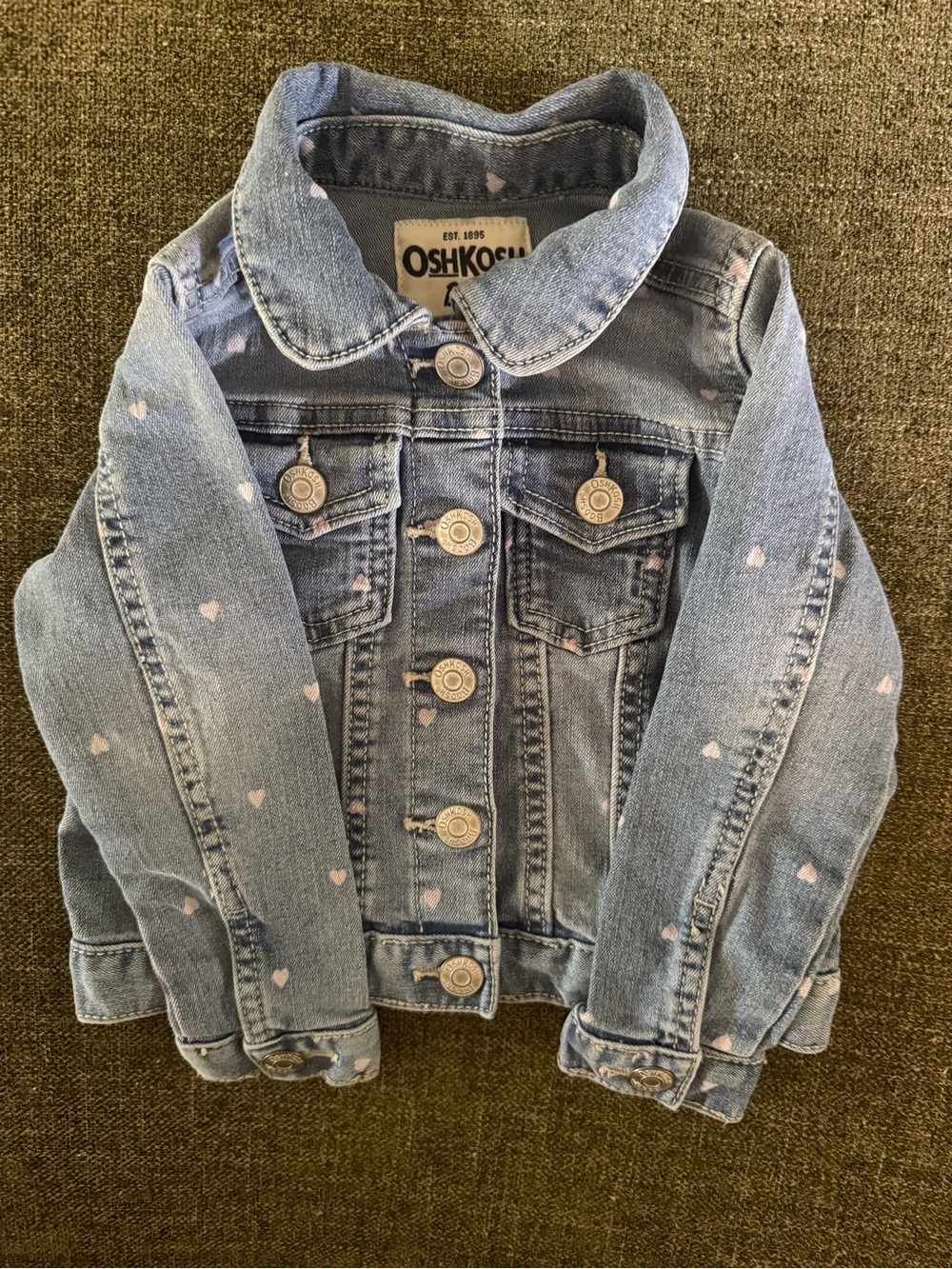 OshKosh B'gosh Light Blue Denim Jacket with Pink Heart Details